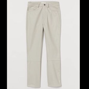 H&M faux leather high waist straight leg pant